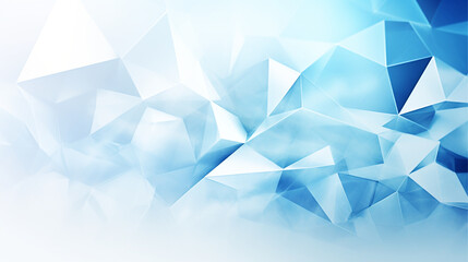 Naklejka na ściany i meble Abstract geometric white and blue color background with polygon, low poly pattern, 3D illustration.