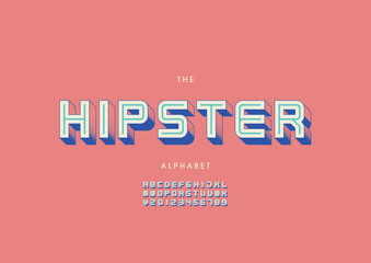 Vector of stylized modern font and alphabet