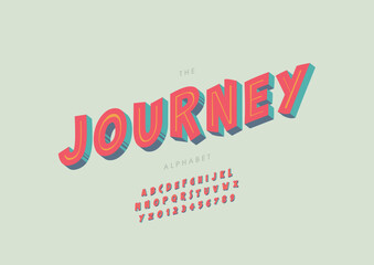 Vector of stylized modern font and alphabet