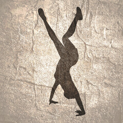Young female workout. Sport girl doing fitness exercise. Young woman silhouette