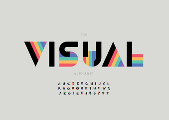 Vector of stylized modern font and alphabet