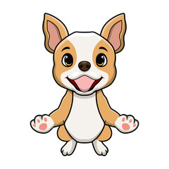 Fototapeta premium Cute little dog cartoon on white background