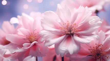 Margaret flowers in shades of pink and white against a vibrantly blurred background.