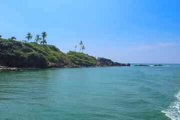 Naklejka premium The coastline of Mirissa, Sri Lanka after coming back from the whale watching