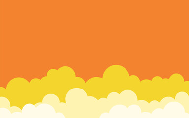 clouds paper cut with sunset sky background