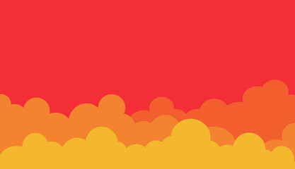 clouds paper cut with sunset sky background