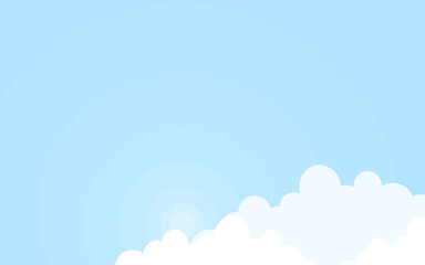 white clouds paper cut with blue sky background