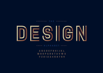 Vector of stylized modern font and alphabet