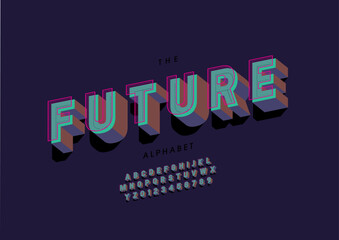 Vector of stylized modern font and alphabet
