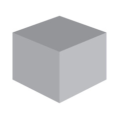 Box, cube, 3D, icon. Vector flat gray color icon illustration on white background..eps