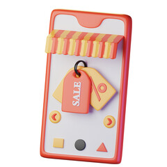 Set of E-Commersce items. Isolated on transparant background. 3D illustration. High resolution