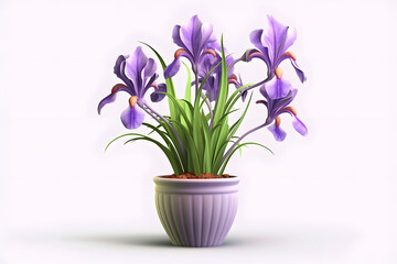 Naklejka na ściany i meble Iris in a pot 3d rendering style