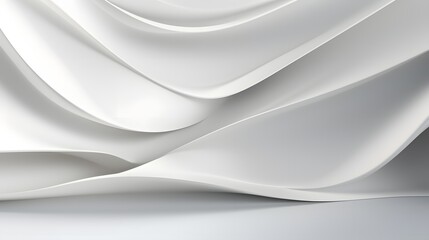 3D Light White Background, Abstract Wave Background. White Minimalistic Texture. Template