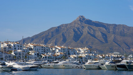 Fototapeta na wymiar View of the port of Marbella, Andalusia, Spain