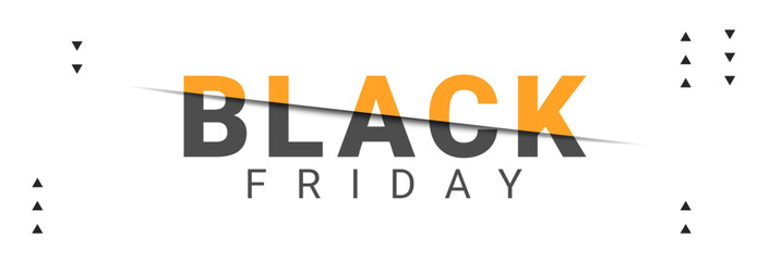 Black Friday sale promotion banner template. Vector illustration - obrazy, fototapety, plakaty