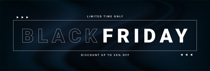 Black Friday sale banner template. Black friday typography text design for sale offer and discount promo. Vector illustration