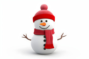 Fototapeta premium Merry Christmas with happy snowman