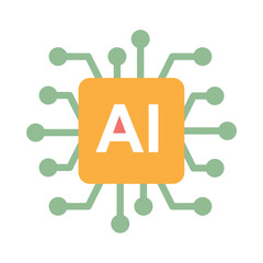 Artificial Intelligence Flat Icon Vector Illustration | Marketing And SEO Icon