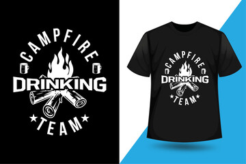 Campfire Drinking Team Funny Camping Party T Shirt Design 