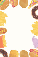 Fast Food Illustration Frame Background