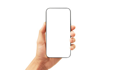 Hand holding smartphone device  touching screen