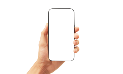 Hand holding smartphone device  touching screen