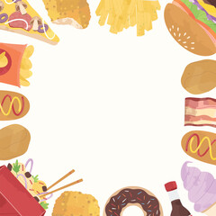 Fast Food Illustration Frame Background