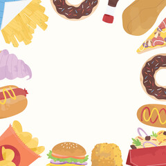 Fast Food Illustration Frame Background