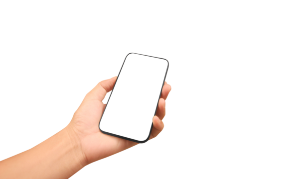 Hand holding smartphone device  touching screen