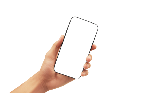 Hand holding smartphone device  touching screen