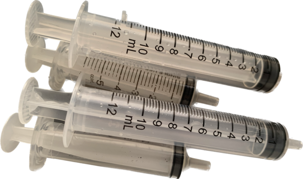 medical syringe isolated on white background