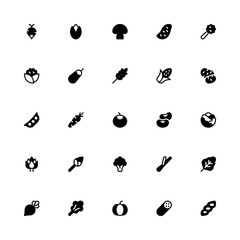 Vegetables Glyph 2D Icon Collection with Editable Stroke and Pixel Perfection