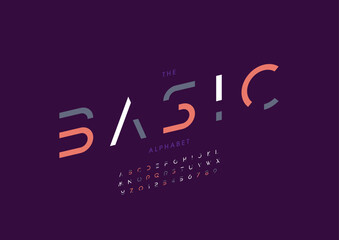 Vector of stylized modern font and alphabet
