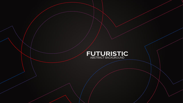 Futuristic abstract background. Glowing circle lines design. Modern shiny blue and pink geometric lines pattern. Future technology concept. Suit for poster, banner, cover, presentation, website, flyer