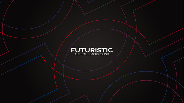 Futuristic abstract background. Glowing circle lines design. Modern shiny blue and pink geometric lines pattern. Future technology concept. Suit for poster, banner, cover, presentation, website, flyer