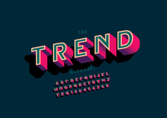 Vector of stylized modern font and alphabet