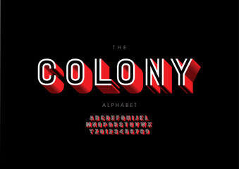 Fototapeta premium Vector of stylized modern font and alphabet