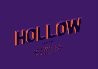 Vector of stylized modern font and alphabet