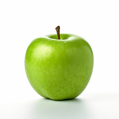Green apple fruit on white background