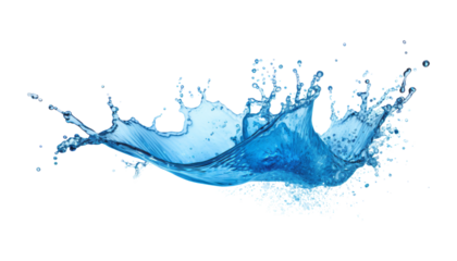 blue splash isolated on transparent background cutout