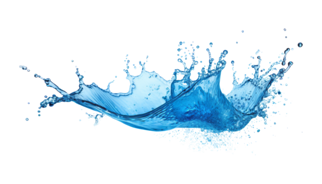 blue splash isolated on transparent background cutout - Powered by Adobe