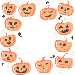 Halloween pumpkin wallpaper invitation card with clear background