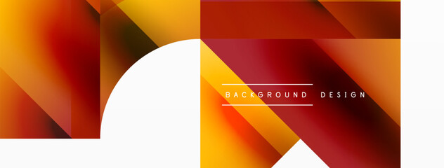 Geometric background with squares, triangles, circles. Shapes harmoniously interact, creating visually striking design for digital designs, presentations, website banners, social media posts