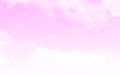 Pink sky background with clouds. Smooth pink sky image. Vector