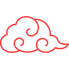 Chinese Cloud Line Icon