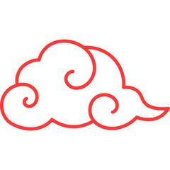 Chinese Cloud Line Icon