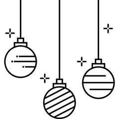 Christmas Balls Line Icon