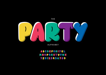 Vector of stylized modern font and alphabet