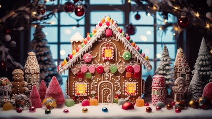 Fototapeta premium Christmas Gingerbread House Professional Photo
