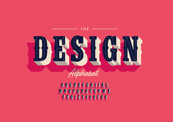 Vector of stylized modern font and alphabet